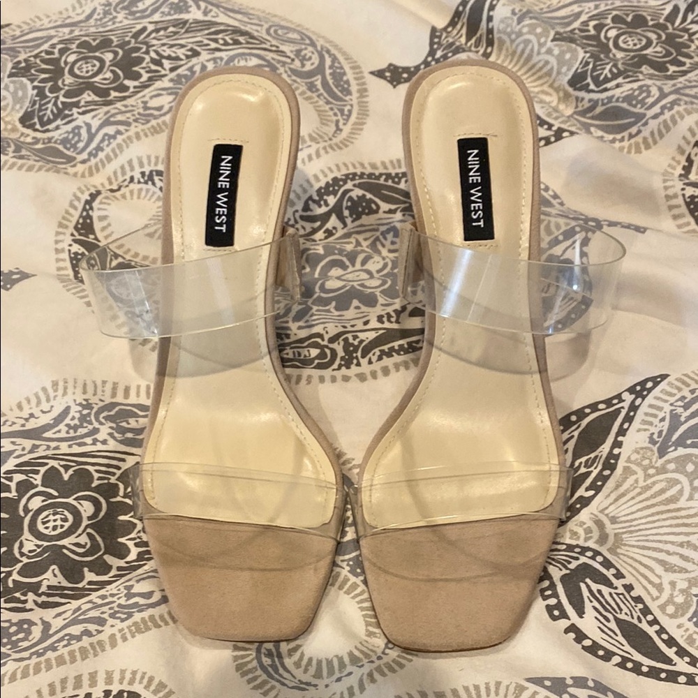 Nine West Beige and Clear Heels